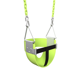 Lime Funky Monkey Bars Toddler Swing with metal chains and safety strap for monkey bars and swing sets