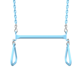 Baby blue Funky Monkey Bars Trapeze with metal chains for monkey bars and swing sets