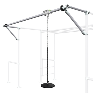 Floating Flying Fox accessory for backyard monkey bar adventures with button swing