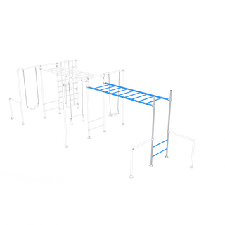 Blue Monkey Bar Extension shown on a Funky Monkey Bars frame render