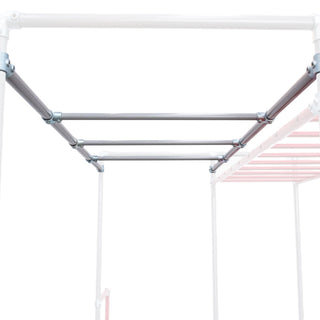Silver Lache Bars attachment shown on a Funky Monkey Bars frame